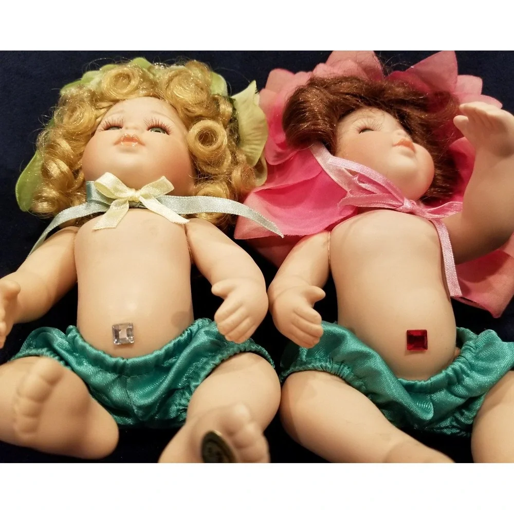 Classic Creations Hand Crafted Miniature Porcelain Dolls Set of 3